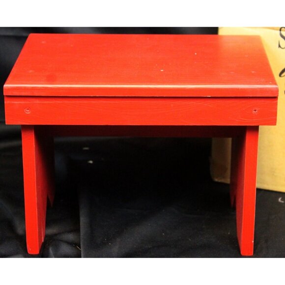 Southern Living Sassy Red Stool 40348 Short Wood Stepping New Simple Country - Picture 2 of 8